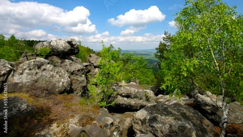 Felsen im Zittauer Gebirge im Frühling