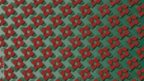 Red green Foliage colored  Retro  Seamless  Pattern  geometric  background  to be used as decoration element texture  geometric  backdrop  shapes  repeated  to create unity and consistency 
