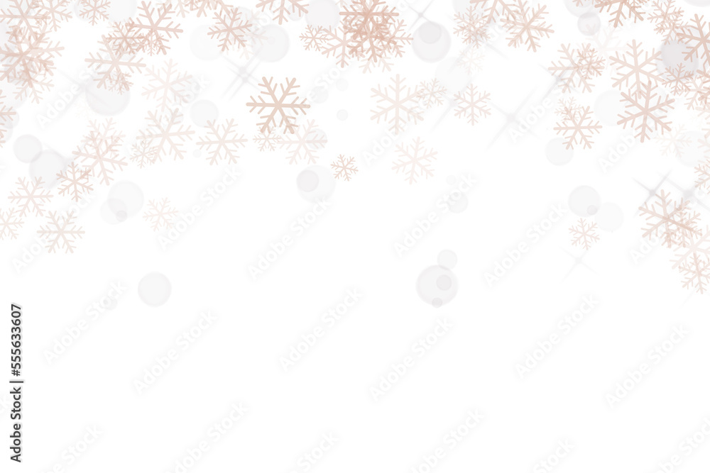 Fototapeta premium Colorful snowflakes. Heavy snowfall in different shape and form.