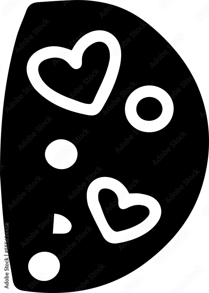 valentine style alphabet with heart, letter D valentine style alphabet with heart, letter D