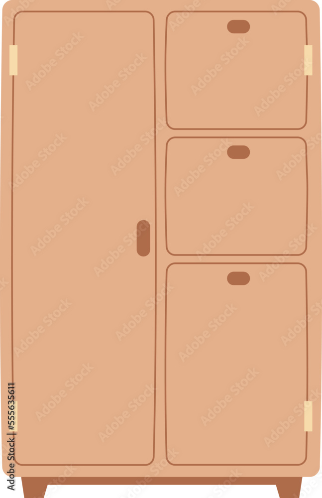 Modern wooden wardrobe furniture flat icon Modern wooden wardrobe furniture flat icon