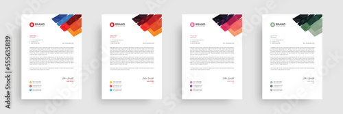 A4 colorful letterhead design template