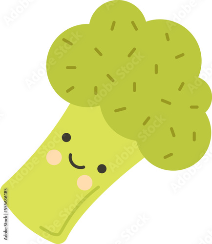 Cute soft broccoli puppet flat icon Handmade toys