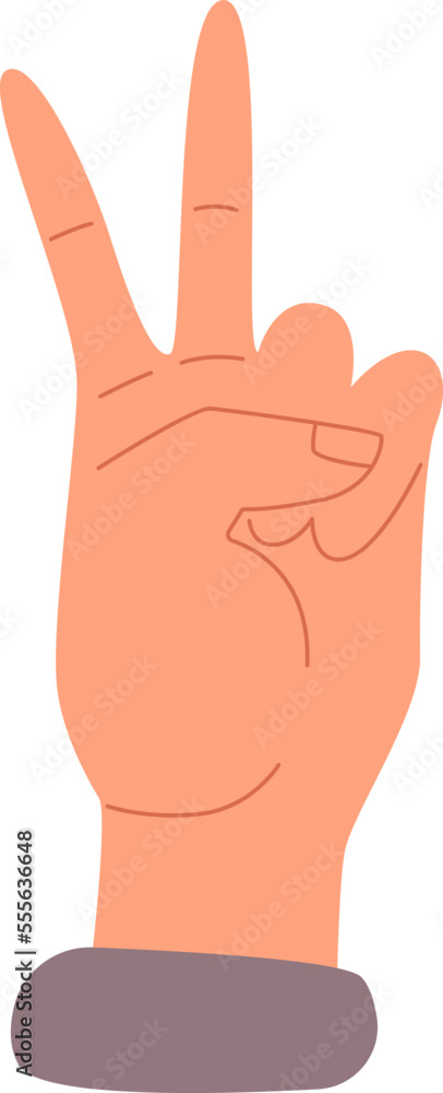 Hand flat icon Showing different fingers Hand flat icon Showing different fingers