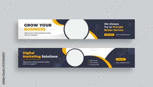 Digital marketing large web banner, social cover template or corporate business banner template