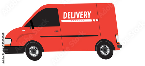 Red Delivery car flat icon PNG