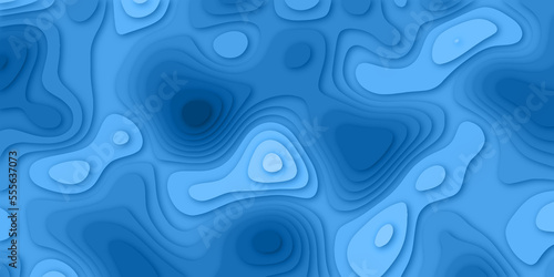 abstract  3d blue paper cut background.Vector illustration. papercut design layout for business presentations, flyers, posters background.