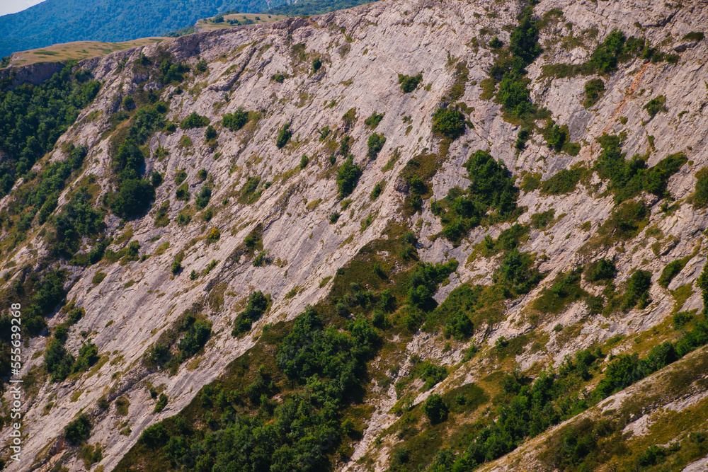 Mountain landscape in the warm season. Mountains and hills covered with forest, and blue sky. Beauty is in nature. Mountain landscape in the warm season. Mountains and hills covered with forest, and blue sky. Beauty is in nature.