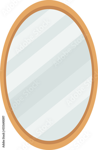 Modern oval decorative wall mirror flat icon