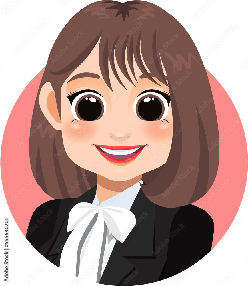 Smile businesswoman avatar bobbed hair brown color woman face profile icon concept online support service female cartoon character portrait isolated flat icon Smile businesswoman avatar bobbed hair brown color woman face profile icon concept online support service female cartoon character portrait isolated flat icon