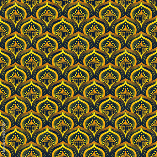 seamless pattern with ornament, Traditional floral pattern for background, rug, wallpaper, clothing, wrap, batik, fabric, sarong, embroidery style illustration