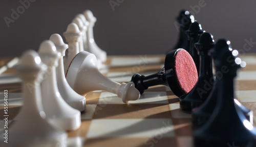 Fotografia, Obraz . a chess set on a chess board