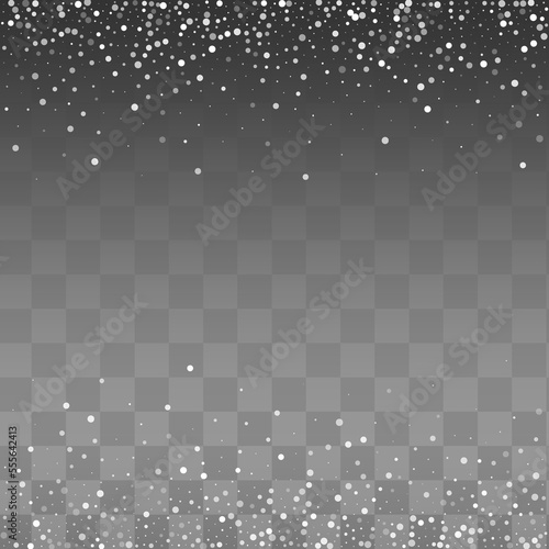 Silver Snow Vector Transparent Background. Winter