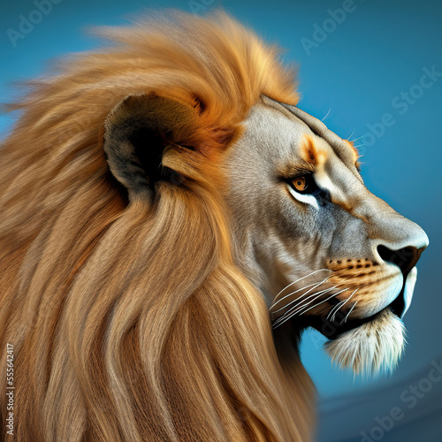 Portrait of lion. Digital i...