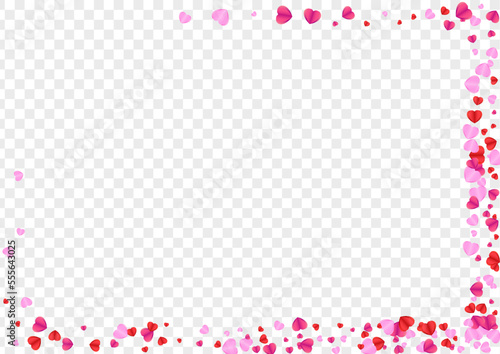 Pink Heart Background Transparent Vector. Day Texture Confetti. Tender Abstract Backdrop. Violet Confetti Isolated Illustration. Fond Banner Pattern. © Vlada Balabushka