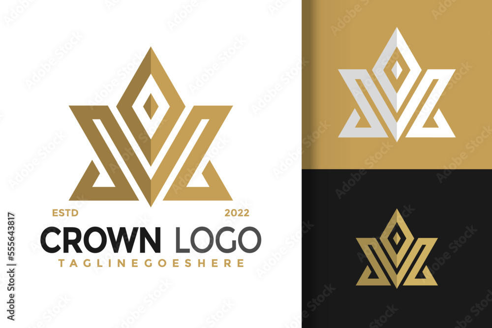 Crown Letter M Elegant Logo Design Vector Illustration Template Stock ...