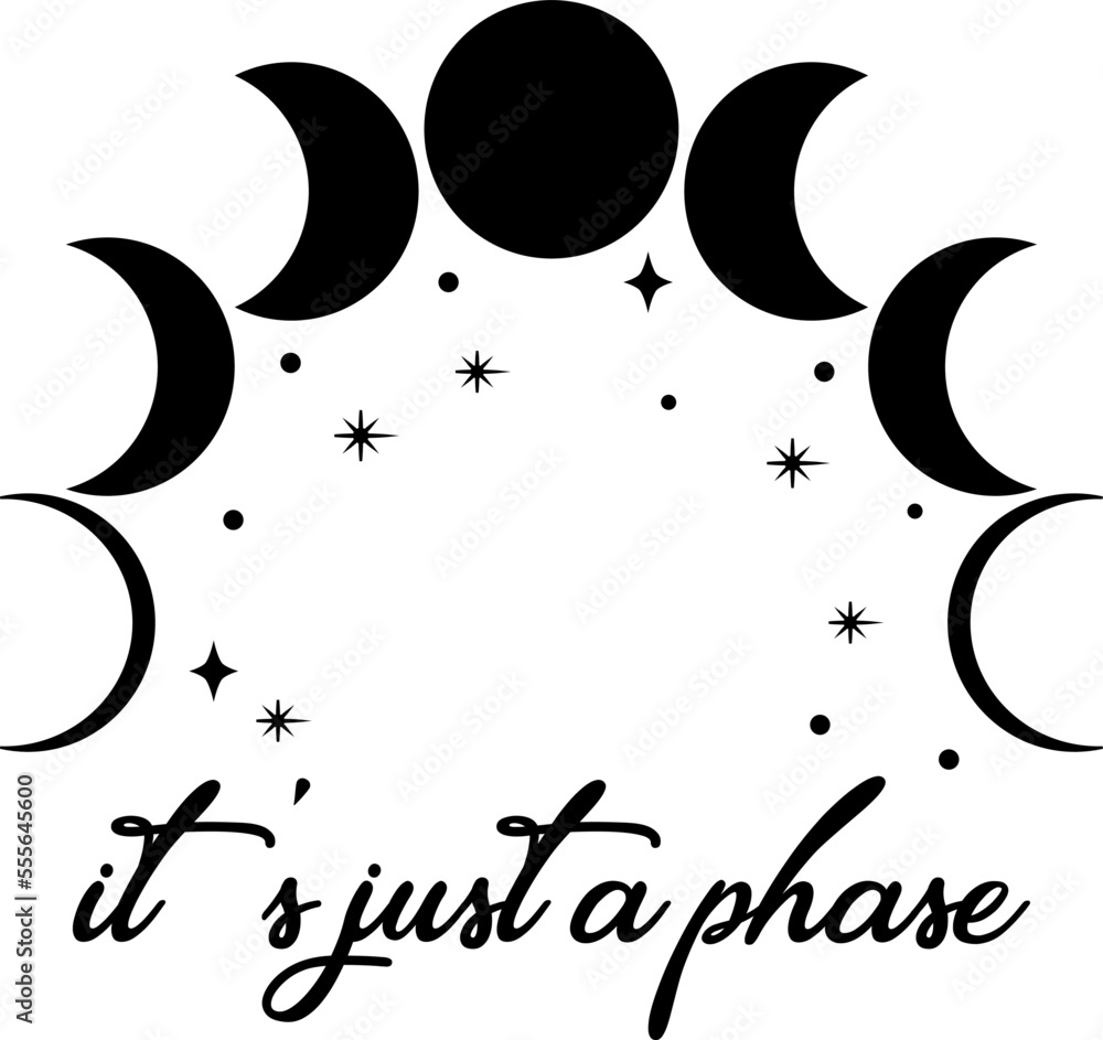 Moon Phases It s Just A Phase Cutfile Cricut silhouette SVG EPS moon-phases-it-s-just-a-phase-cutfile-cricut-silhouette-svg-eps