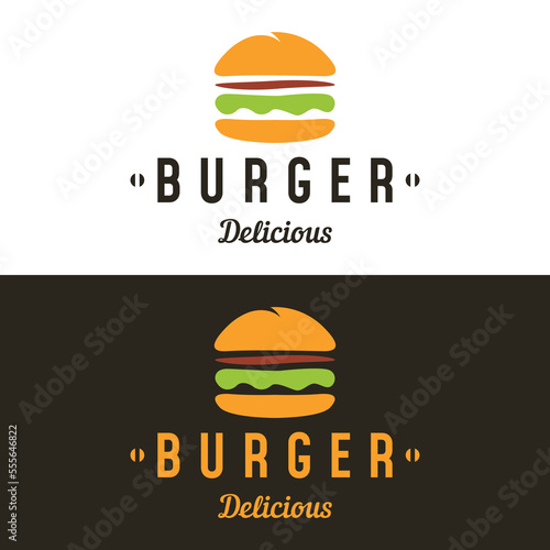 Burger logo,restaurant emblem,cafe,burger label and factory.Fast food template.