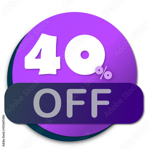 40% discount poster, purple coloring