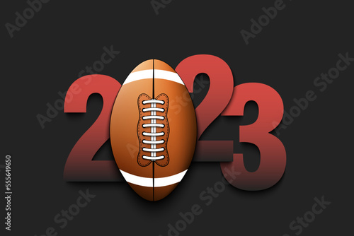 Happy New Year 2023 and rugby ball