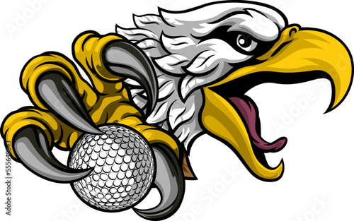 An eagle or hawk golf ball cartoon sports team mascot