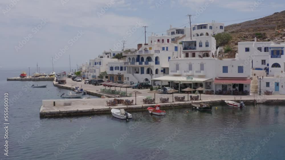 Aerial - Village of Panormos in Tinos Island, Greece Aerial - Village of Panormos in Tinos Island, Greece
