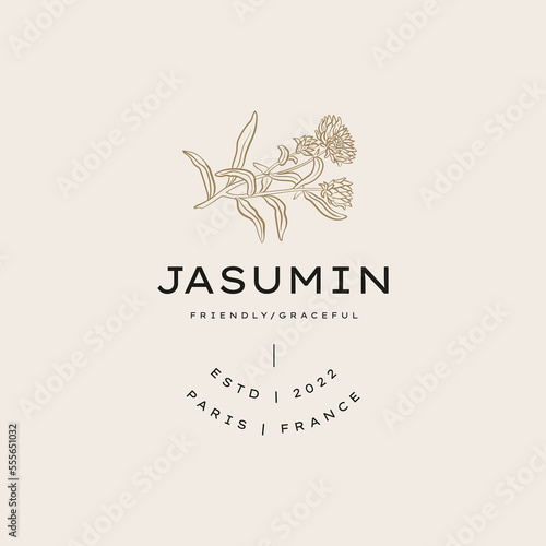 Vintage Flower logo template illustration for branding