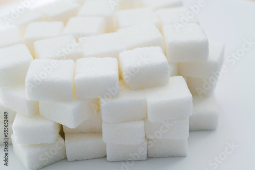 Background of many sugar cubes