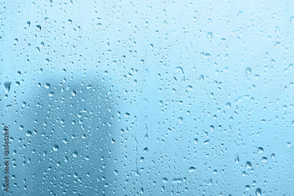 Look at the city through the raindrop window Look at the city through the raindrop window