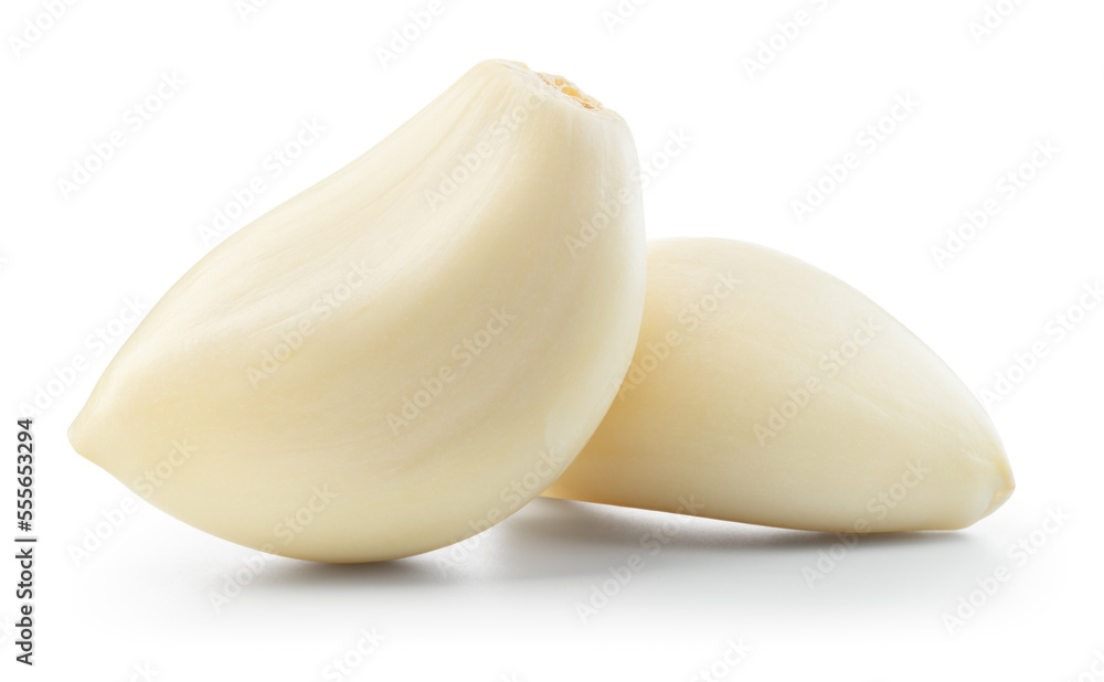 Garlic clove isolated. Garlic cloves on white background. Peeled white garlic cloves with clipping path. Full depth of field. Garlic clove isolated. Garlic cloves on white background. Peeled white garlic cloves with clipping path. Full depth of field.