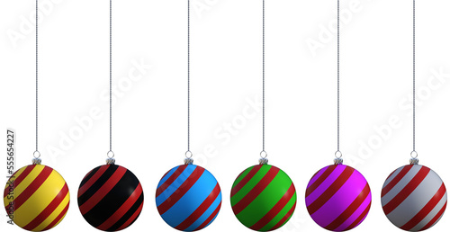  decoration Christmas balls variation collection set hanging isolated