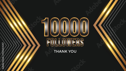 Thank you design Greeting card template for social networks followers, subscribers, like. 10000 followers. 10k followers celebration 