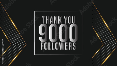 Thank you template for social media followers, subscribers, like. 9000 followers 