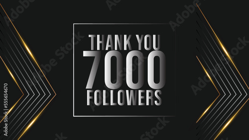 Thank you template for social media followers, subscribers, like. 7000 followers
