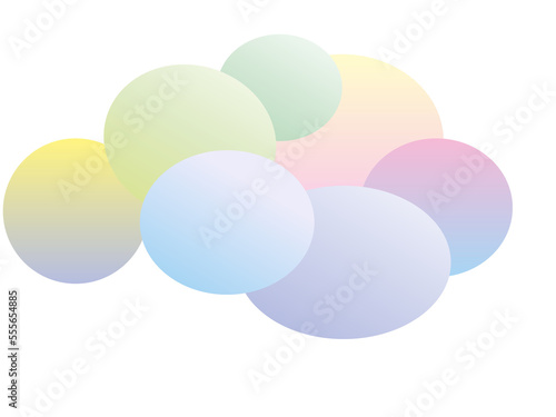 vector drawing, multicolored clouds isolated on a transparent background