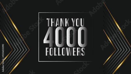 Thank you template for social media followers, subscribers, like. 4000 followers 