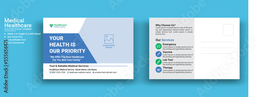 Medical Healthcare Postcard Template | Healthcare Postcard Design