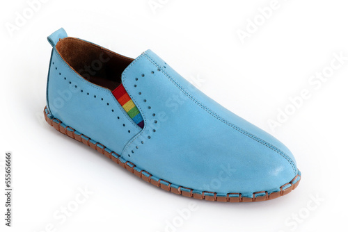 Comfortable leather women's shoes. Flat sole.