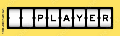 Black color in word player on slot banner with yellow color background