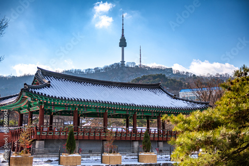 Namsan Mountain in winter, Seoul South Korea.