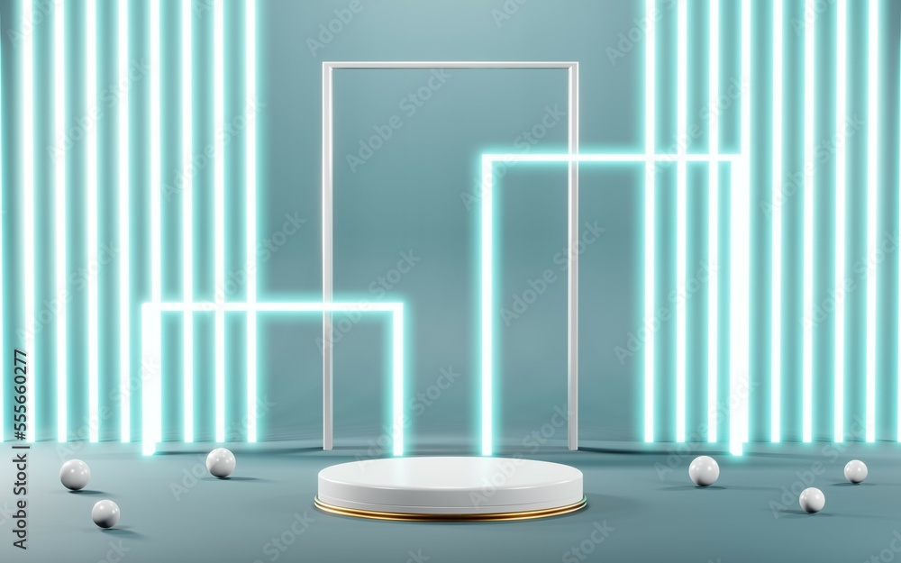 3D render of Podium background in blue tones for displaying cream products. cosmetics 3D render of Podium background in blue tones for displaying cream products. cosmetics