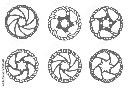 Bicycle disc brakes set, vector illustration
