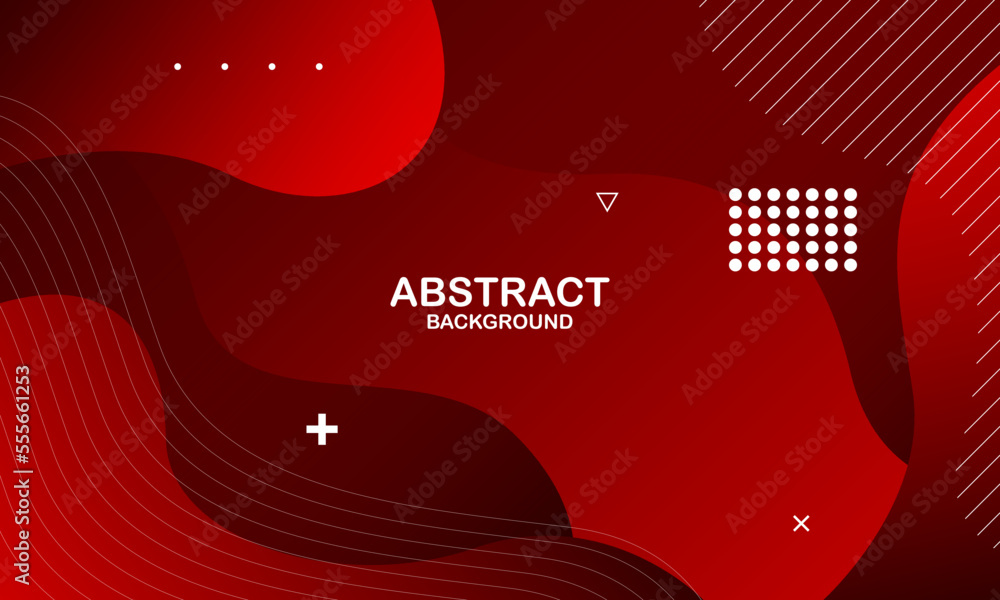 Red abstract background. Fluid shapes composition. Vector illustration