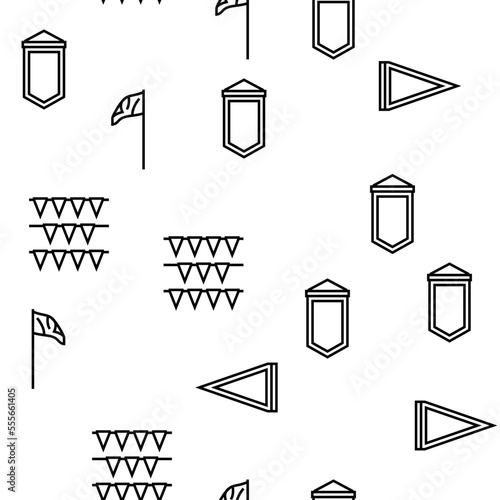 flag start web pennant map vector seamless pattern thin line illustration