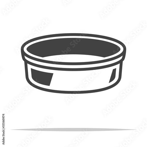 Round cake pan icon transparent vector isolated