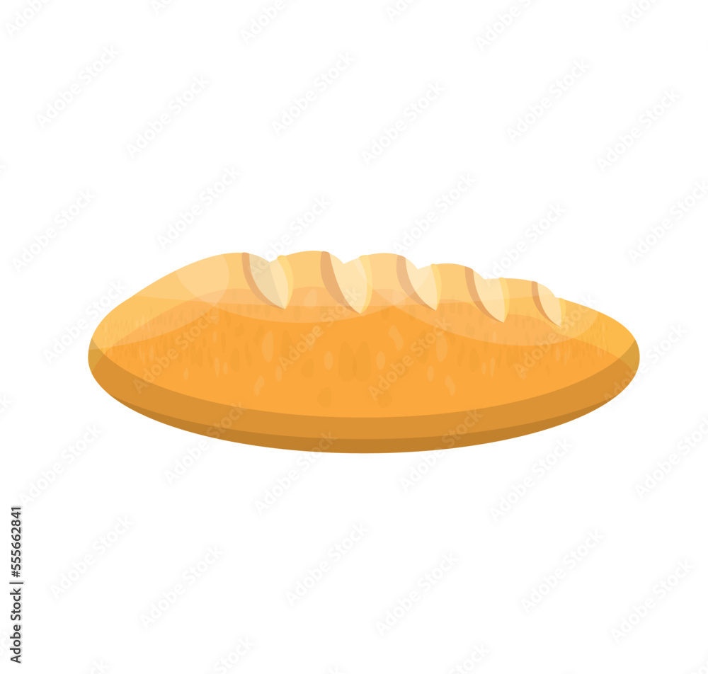 Loaf of white bread isolated. Pastry flat vector illustration. Loaf of white bread isolated. Pastry flat vector illustration.