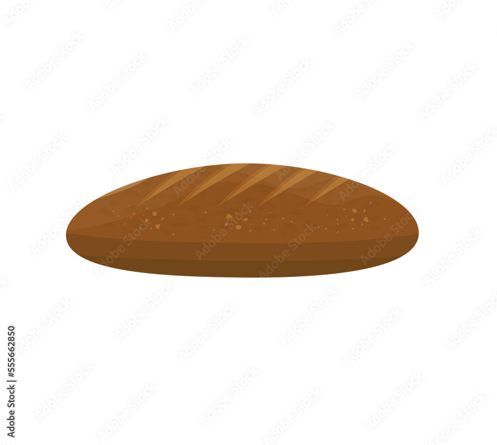 Loaf of black bread isolated. Pastry flat vector illustration. Loaf of black bread isolated. Pastry flat vector illustration.