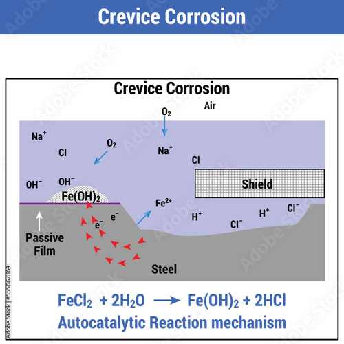 Vector Illustration for Crevice Corrosion