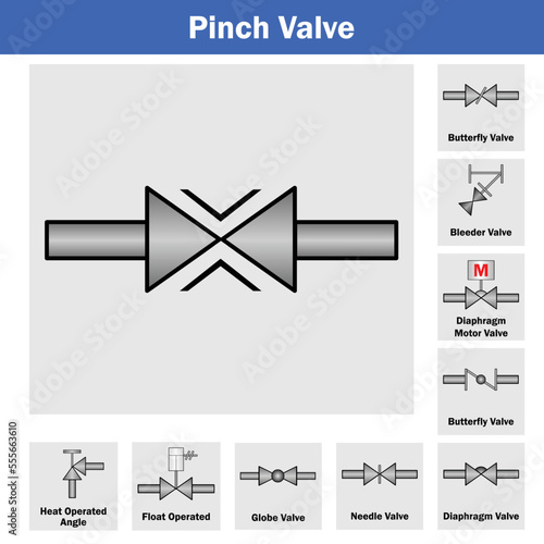 Vector Illustration for Pinch Valve photo