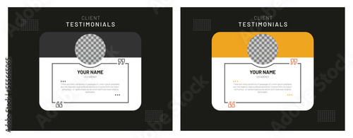 Client or customer testimonial social media post design. Customer service feedback review post